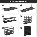 ERONE Shoe Rack Storage Organize, 28 Pairs Portable Double Row with Nonwoven Fabric Cover Shoe Shelf Cabinet for Closet