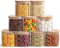 ComSaf 0.7 Qt Glass Food Storage Jars Set of 9, Clear Glass Storage Containers with Lids, Pantry Organization Jar, Spice, Blooming Tea, Oat, Coffee and Sugar Container, Small Canister Set for Kitchen - size: 0.7Qt*9
