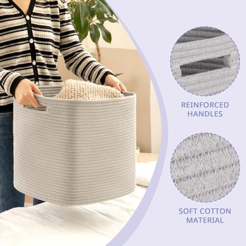 OIAHOMY Storage Cubes, 13 Inch Cube Storage Organizer, Collapsible Storage Bins, Baskets for Organizing, Storage Bins for Shelves-Grey, 2-PACK - color: Grey, size: 2Pcs-13*13*13inch