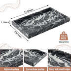 Marble Bathroom Tray,Pure Natural Vanity Tray,Marble Tray for Kitchen Counter Non-Ceramic/Non-Resin,Stone Trays 12 x 8 inch - color: Black White