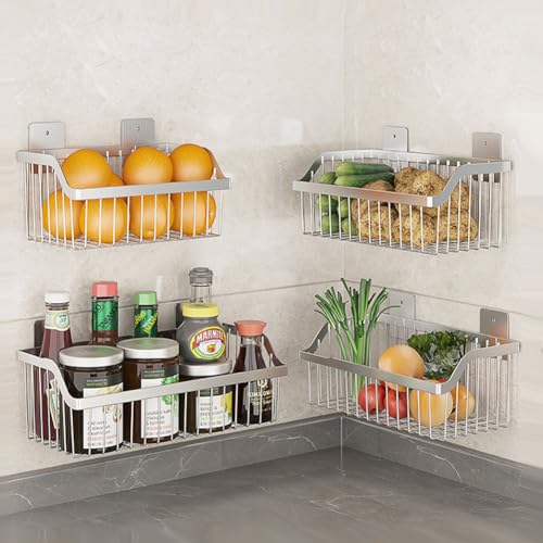 SUS304 Stainless Steel Mesh Basket, Large Wire Storage Organizer Basket, Multi-function Hanging Baskets for Kitchen Bathroom, L 15.75 Inch - size: 15.8Inch 1PCS