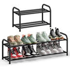 SONGMICS Expandable Shoe Rack, Adjustable Shoe Organizer Storage Shelf, Sturdy and Heavy-Duty, for Closet, Entryway, Living Room, 2-Tier, Ink Black ULMR026BD01 - size: 2 Tiers (11.9"H)