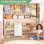 Cidaziya Expandable Closet Organizers and Storage,Wide Long 3 Drawer Dresser,White Fabric Storage Dresser, Clothes Shelves for Kids, Purse Organizer Small Shoe Rack for Closet Bedroom(47.24~71.47in) - size: 47.24~ 71.47"W*11.41"D * 24.01"H