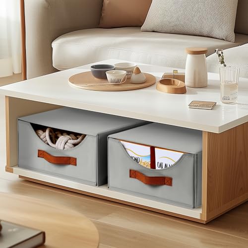 Homsorout Large Closet Organizers - Closet Storage Drawers for Clothes, Fabric Sotrage Bins with Handle, Collapsible Organizer Bins for Bedroom, Living Room, 4 Pack, Gray - color: Gray, size: 16 Inch. - 4 Pack