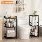 3-Tier Expandable Storage Shelves, 110LBS Heavy Duty Metal Shelving Unit, Adjustable Laundry Room Organization and Storage Shelf Rack,Ideal Narrow Bathroom Kitchen Laundry Room Organizer,Free-Standing - size: 3 Tier：11.8"D x 15.8"W x 31.5"H