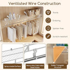 COSTWAY Closet Shelves Wall Mounted, Closet Shelf with Hanging Rod, Ventilated Metal Wire Shelving Kit, Wire Wall Shelf for Laundry Room, Bedroom, Home, Mounting Accessories Included (6 ft x 12 in) - size: 6 ft x 12 in