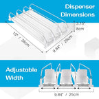 Soda Can Dispenser for Refrigerator, 3 Row Self-Pushing Rack, Fits up to 15 Cans, Width Adjustable Beverage Storage Rack, 15inch White - size: New 15 inch
