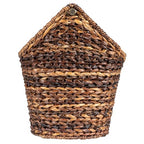 Creative Co-Op Boho Oval Braided Bankuan Bathroom Tissue/Toilet Paper Basket with Wood Handle, Brown - color: Brown