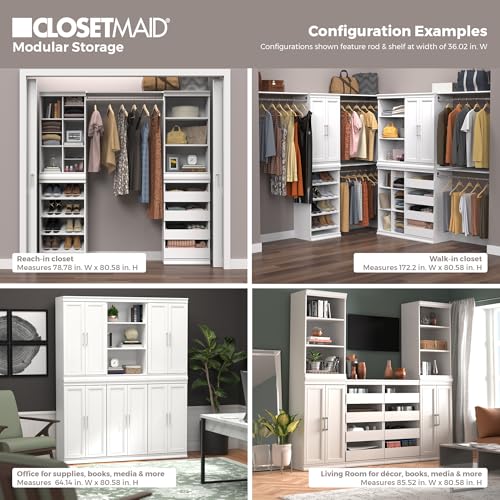 ClosetMaid Modular Storage Shelf Unit with 3 Shelves, White - color: White