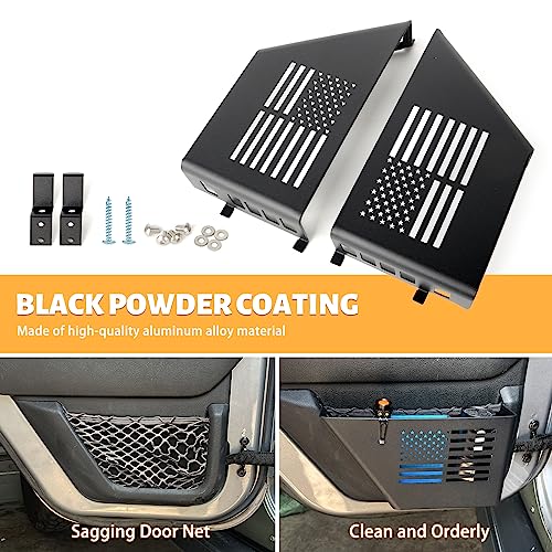 MAIKER Metal Rear Door Storage Box, Door Side Insert Organizer Box Pockets for 2007-2018 Jeep Wrangler JK 4 Door 2pcs(Black) - size: JK/JKU Rear