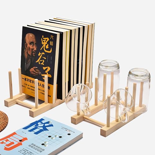 Kunovo Bamboo Dish Rack,Pot lid/Plate/Cutting Board Organizer for Kitchen cabinets,Bottle Drying Holder… (4G) - color: 4g