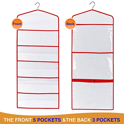 ProPik Storage for Gift Bags, Tissue Paper, and Wrapping Paper - Hanging Gift Bag Storage Organizer - 38 x 16 Inch PVC (Red) - color: Red
