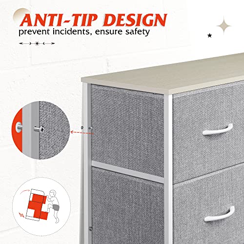 WLIVE Tall Dressers for Bedroom with 10 Drawers, Chest of Drawers, Dresser for Closet, Hallway, Living Room, Entryway, Light Grey - color: Light Grey