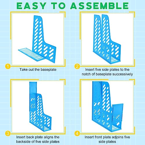 Glenmal 12 Pack Magazine Organizers Binder Organizer for Desk Plastic Vertical File Holder Magazine Racks Desk Accessories for Office, Home, or School (Colorful) - color: Colorful