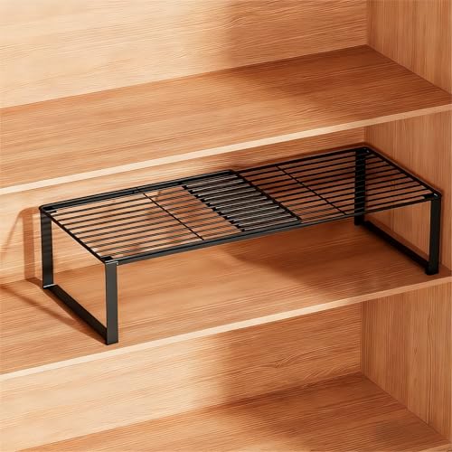 Multi-Functional Adjustable Metal Wire Shoe Rack Organizer - Stackable Shoe Storage for Closet, Extendable 15-24.4in, Retractable Entryway Shoe Cabinet Shelf (Black, 1 Pack) - color: Black, size: 1 Pack