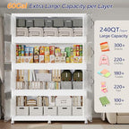 300Gal/1200QT 5-Tiers Extra Large Stackable Storage Bins with Lid, Collapsible Cabinet Closet Organizer Plastic Container Box with Wheels Doors Drawers for Living Room Kitchen Office, White - size: 60Gal, style: 5Pack