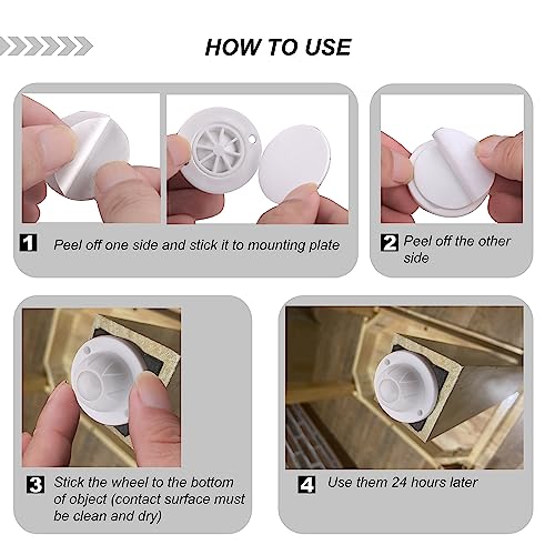 PlusRoc 16 Pack Self Adhesive Caster Wheels for Appliance, Load Capacity 14LBS Per Wheel, Mini Swivel Wheels Sliders Roller for Stand Mixers Air Fryers - style: Nylon Ball