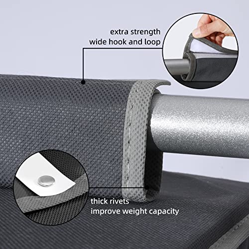 2-Pack Hanging Organizer, 4-Shelf Closet Shelves With Side Pockets, Grey - color: Grey, size: 4 Shelves