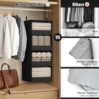 GRANNY SAYS 4-Shelf Hanging Organizer, Wall Mount, Fabric, 1-Pack - color: 4-shelf Black, size: 1-Pack