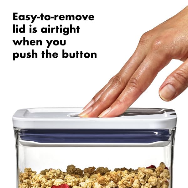 OXO Good Grips POP Container – Airtight 1.7 Qt for Coffee and More Food Storage, Rectangle, Clear - color: White, size: 1.7 Qt - Rectangle