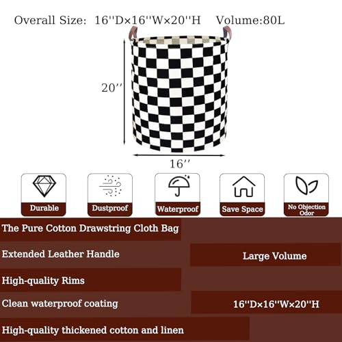 Waterproof Laundry Hamper Collapsible Laundry Basket Leather Handle Laundry Bag Large Clothes Storage Toy Organization for Bathroom Bedroom Laundryroom College Dorms (Hege-002) - color: Hege-002