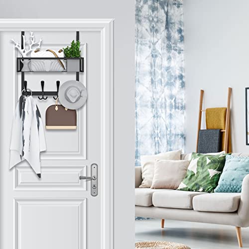 Kaiferty Over The Door Hooks Organizer,Over Door Hanger Towel Rack Mesh Basket with 12 Hooks,Back of Door Storage Organizer for Bedroom,Bathroom,Kitchen,Office(Black) - color: 1 Upgrated Baskets-Black