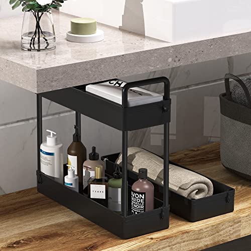 SOLEJAZZ Slim Rolling Storage Cart with Wheels 3 Tier Skinny Bathroom Storage Organizer Thin Laundry Room Utility Cart Space-Saving for Bedside Kitchen Office Small Narrow Places, Black - color: Black, size: 3-Tier, 4.76"D