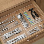 25 Piece Clear Drawer Organizer Set, 4 Sizes Bathroom Vanity Organizer Trays and Storage Bins for Makeup, Cosmetics, Jewelry, and Gadgets. Perfect for Office, Kitchen, Bedroom, Bathroom Use. - size: 25pcs-4size