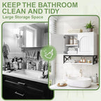 DreamDashio Bathroom Cabinet Wall Mounted with Doors, Adjustable Shelves and Open Shelf, Medicine Cabinet Over The Toilet, Wall Cabinet, Storage Cabinet for Bathroom, Laundry Room, Toilet, White - size: 23.6"H x 23.6"W x 9.8"D