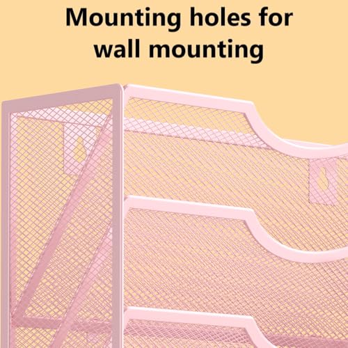 Kuntine.B Wall File Organizer Office Hanging Magazine Holder Wall File Organizer for Office Home (Pink, 5 Tier) - color: Pink, size: 5 Tier & No Hangers