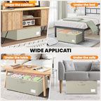 Dayacoco Under Bed Storage With Wheels,10 Inches Under Bed Storage Containers,65L Large Capacity,No Assembly Required Rolling Under Bed Storage for Clothes,Blankets,Shoes,Beige - size: 10.1 inch height-beige