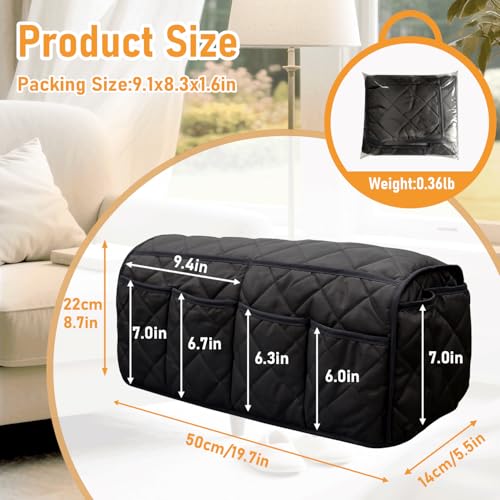 Armchair Caddy, Sofa Armrest Organizer, Non Slip Remote Control Holder for Recliners, Recliner Arm Caddy with 14 Pockets Storage for TV Remote, Phone, Magazine (Black) - color: Black