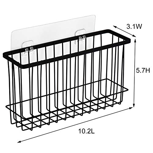 Toplife Wall Door Adhesive Kitchen Wrap Organizer Rack, No Drilling, Black