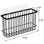 Toplife Wall Door Adhesive Kitchen Wrap Organizer Rack, No Drilling, Black