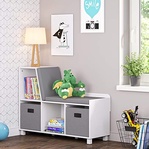 RiverRidge Folding Storage Bins with Handles Gray Cube Storage Organizer forCloset, Bedroom & Playroom - Closet Organizers and Storage Set of 2 - color: 2 Gray Bins