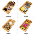 Drawer Organizer Utensil Holder for Kitchen, Small Wood Silverware Storage Organizer, Stackable Box Tray for Cutlery, Flatware, Bathroom Countertop Caddy for Makeup, Jewelry(12"6"2.5") - size: 12x6x2.5inch