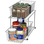 Simple Houseware 2 Tier Cabinet Wire Basket Drawer Organizer, Grey - color: Grey