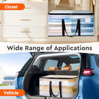 BlissTotes Clear Moving Bags Heavy Duty, 93L Extra Large Storage Bags with Zipper & Reinforced Handles, Waterproof PP Moving Totes for Clothes, Bedding, Comforters, Space Saving Storage (8 Pack) - size: 125L