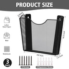 3 Pcs Vertical Wall Mount File Holder Metal Hanging Wall File Organizer Single Pocket Wall File Holder Letter Size Mail Holder Wall Decor Wall Mount Flyer Holder Hanging Magazine Rack for Office Home - size: 3 Pack