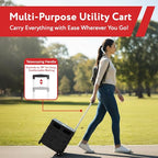 dbest products Quik Cart Pro Wheeled Rolling Crate Teacher Utility with seat Heavy Duty Collapsible Basket with Handle, Aluminum, Black - color: Black, style: Pro