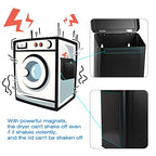 Picowe Magnetic Laundry Storage, Large Metal Lint Holder Bin with Lid for Laundry Room, Space-Saving Trash Container Hanging on Dryer, Washer or Wall Mount Trash Bin (Black) - color: Black