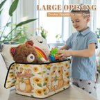 Custom Storage Basket with Name, Personalized Storage Bins with Zipper Lid, Foldable Fabric Storage Box Large capacity with Handle Sunflower Hamster - color: Option 23