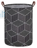 LANGYASHAN Laundry Basket Canvas Fabric Collapsible Organizer Basket for Storage Bin Toy Bins Gift Baskets Bedroom Clothes Children Nursery Hamper (Black diamond) - color: Black diamond