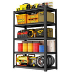5-Tier Garage Shelving Unit, Garage Storage Shelves, 3000LBS Heavy Duty Shelving, 63" H Adjustable Metal Shelves Utility Shelf, Storage Rack for Kitchen, Warehouse, Basement, Black - size: 40"W x 18"D x 63"H