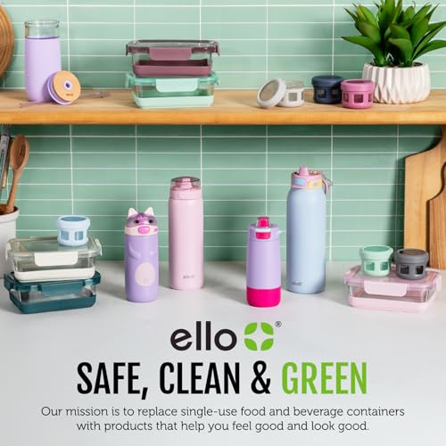 Ello Duraglass 3.4 Cup Meal Prep Sets 10Pc, 5 Pack Set- Glass Food Storage Container with Silicone Sleeve and Airtight BPA-Free Plastic Lids, Dishwasher, Microwave, and Freezer Safe, Melon - color: Melon, size: 3.4 Cup