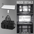 SCAVATA Wearable Cleaning Caddy Organizer with Handle & Shoulder Straps for Housekeepers, Under Sink & Car Cleaning Tool Organizer Bag with 4 Foldable Dividers (Black) - color: Black