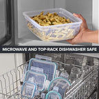 Snapware Plastic Total Solution (21-Pack) Large Food Storage Containers Set, Meal Prep Containers with Plastic BPA-Free Lids & 4 Locking Tabs, Microwave, Dishwasher, and Freezer Safe - size: 21 Pack, style: Mixed Sizes