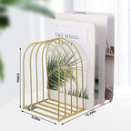 Kosiz 2 Sets Wire File Organizer for Desk 9 Slots Metal File Holder Magazine Folder Mail Desktop Sorter Countertop Folder Stand Racks for Binder Storage School Office Home Photography Prop(Gold)