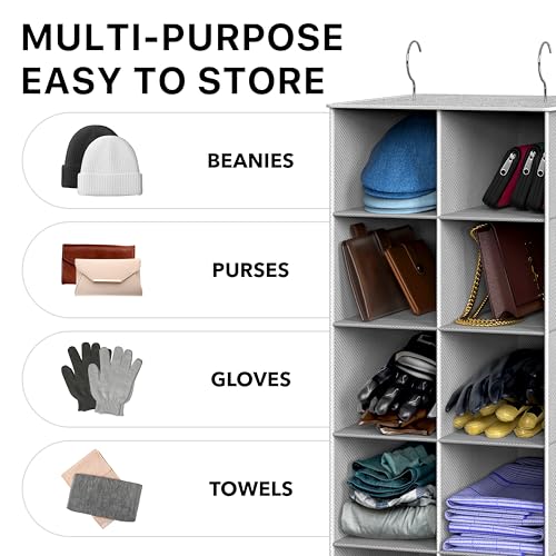 Simple Houseware 20 Section Shelves Hanging Shoes Organizer Holder for Closet, Gray - color: Grey