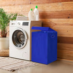 Simple Houseware Foldable Laundry Hamper Basket with Lid, Dark Blue - color: Dark Blue